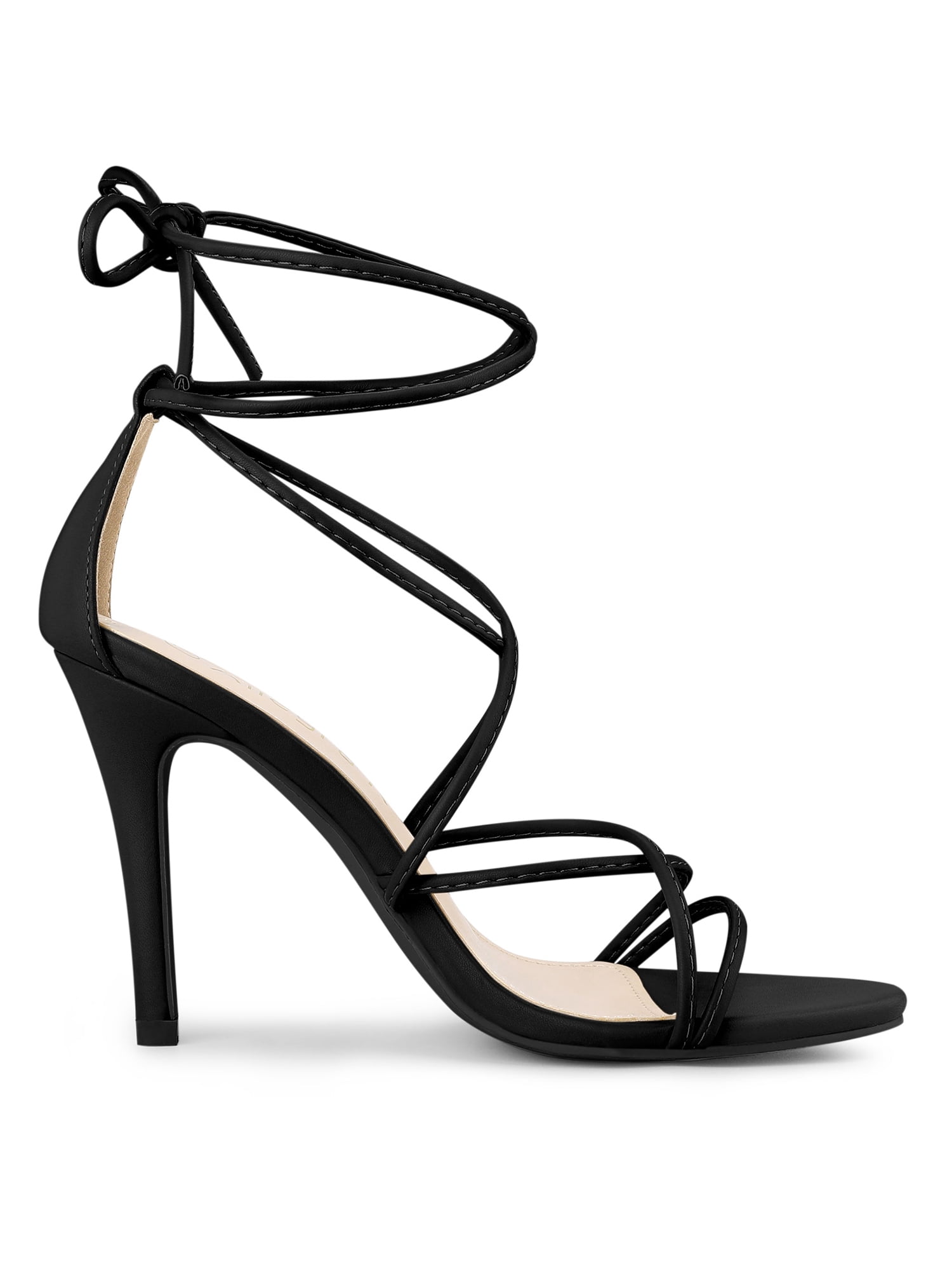 Unique Bargains Women's Strappy Heels Lace Up Stiletto Heel Sandals