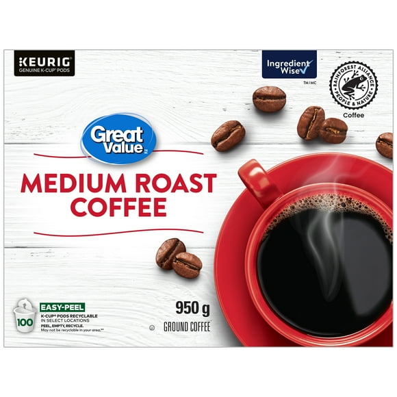 Great Value Medium Roast Coffee 100ct Kcups