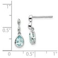 thumbnail image 3 of White Sterling Silver Earring Drop & Dangle Women'S Diamond Sky Blue Topaz 16 mm 6, 3 of 4
