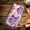 thumbnail image 4 of Allytech Wallet Case for Samsung Galaxy A03 Core, PU Leather Stand RFID Blocking Card Slot Wireless Charging Flip Book Cover TPU Shockproof Interior Case, Purple Flower, 4 of 5