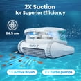 thumbnail image 2 of Hydro 3 All-in-one Pool Vacuum Robot, 200mins Runtime Cordless Pool Cleaner, 150W Brushless Motor+Floor/Wall/Waterline Scrubber Brush,Ideal for Inground/Above-Ground Swimming Pools, 2 of 6