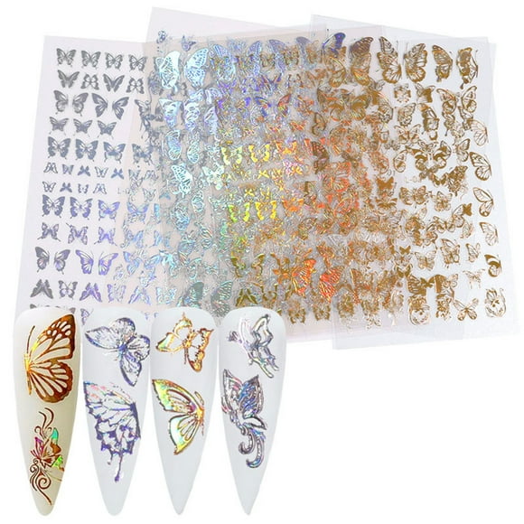 Yeacher Nail Sticker Set Mixed Butterfly Patterns for Nail Art Decoration DIY Decals Manicure Kit for Women & Kids