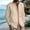 Khaki, variant on Men's Long Sleeve Linen Cardigan Shirt, Lapel Button Front with Pockets for Casual Workdays and Fall Layers Khaki S