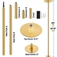 thumbnail image 2 of Yaheetech Height Adjustable 7'-9' H Spinning Static Dancing Pole, Gold, 2 of 9
