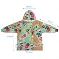 thumbnail image 7 of Boxer Dog and Flower Florals Blanket Hoodies for Kids 6-13YR Oversize Wearable Blanket Hoodies for Boys Girls Teens, 7 of 7