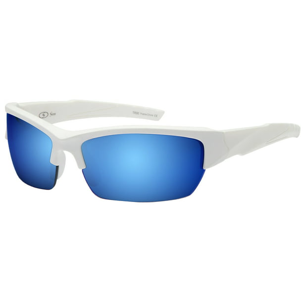schedel Zij zijn Oefenen Siren Vanguard Sports Sunglasses UV400 Choose Polarized or Normal Lens  (Polarized Blue Mirror Lens White Frame) - Walmart.com