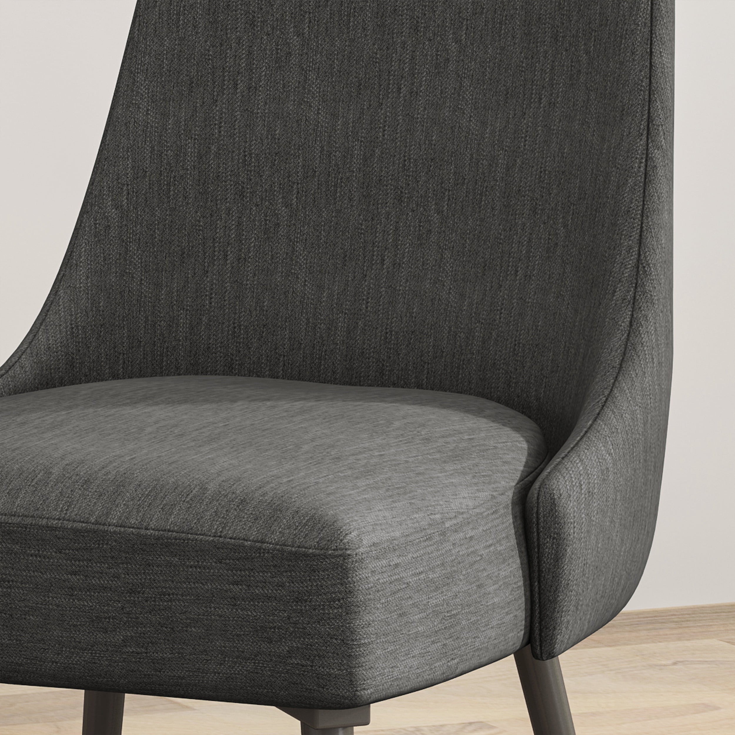 Noble House Hendrix Indoor Modern Fabric Dining Chairs, Set of 2, Charcoal