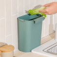 thumbnail image 4 of Oimcto Small Trash Can Hanging Waste Under Kitchen Sink Plastic Wastebasket Over Cabinet Door Home Kitchen Slide Cover Hanging Trash Rubbish Garbage Can Waste, 4 of 8