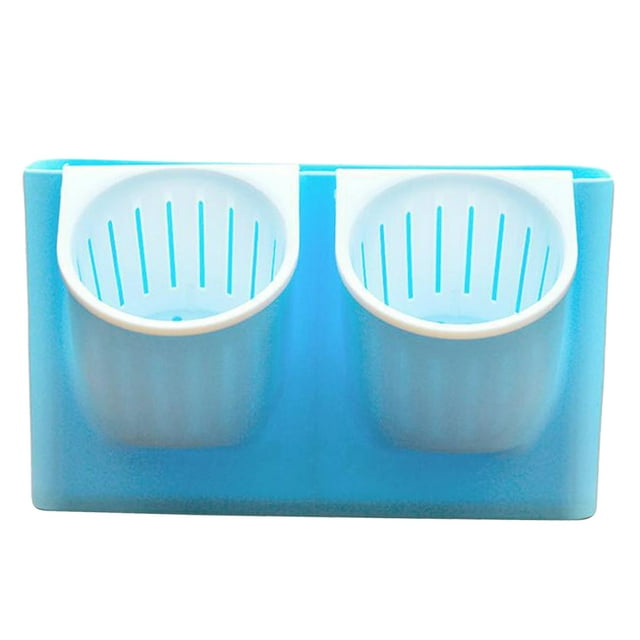Macetero de pared de 2 bolsillos de riego automático Baoblaze Azul 28,5x7,1x16,5 cm