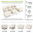 thumbnail image 6 of 6 Pieces Olefin Patio Conversation Set with Thickened Cushions 5-Seat Outdoor Furniture Set with Bean Bag Chairs (Light Beige), 6 of 10