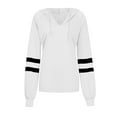 thumbnail image 4 of Samickarr Pullover Sweaters For Womens Trendy Dressy Business Casual Loose Fit Plus Size Tunic Tops To Wear With Leggings Women Casual Drawstring Hooded Stitching Long-Sleeved Pullover Tops, 4 of 6