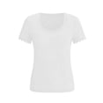 thumbnail image 6 of Miluxas Womens Summer Tops Lace Short Sleeve Shirts Going Out Crop Top Women Tee Fitted Slim T-Shirts White M(M), 6 of 7