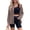 Khaki, variant on Women's Waffle Knit Shacket Button Down Long Sleeve Tops with Pocket Collared Shirts Brown M