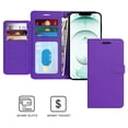 thumbnail image 3 of CoverON For Apple iPhone 13 Wallet Case, RFID Blocking Vegan Leather 6x Card Slot Holder Cover Flip Folio Phone Pouch, Purple, 3 of 7
