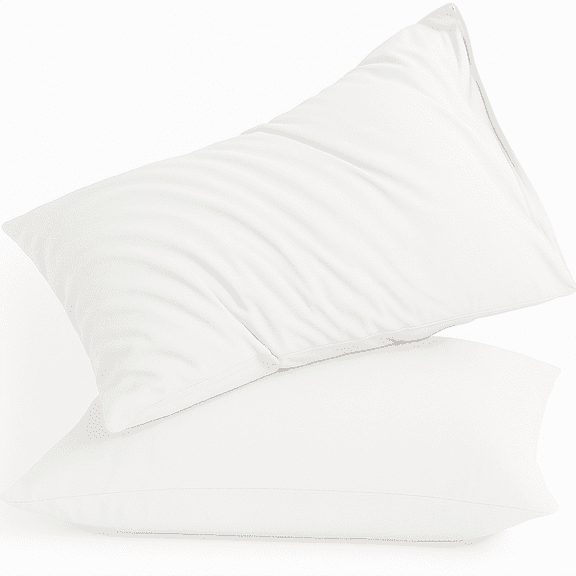 Amay Organic Cotton Pillowcases, Set of 2 Soft & Breathable 500TC Luxury Classic Weave Pillow Covers, Todller Size, Cooling & Durable Hotel Quality Bedding Essentials,White