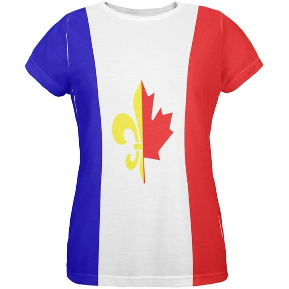 French Canadian Flag All Over Womens T Shirt