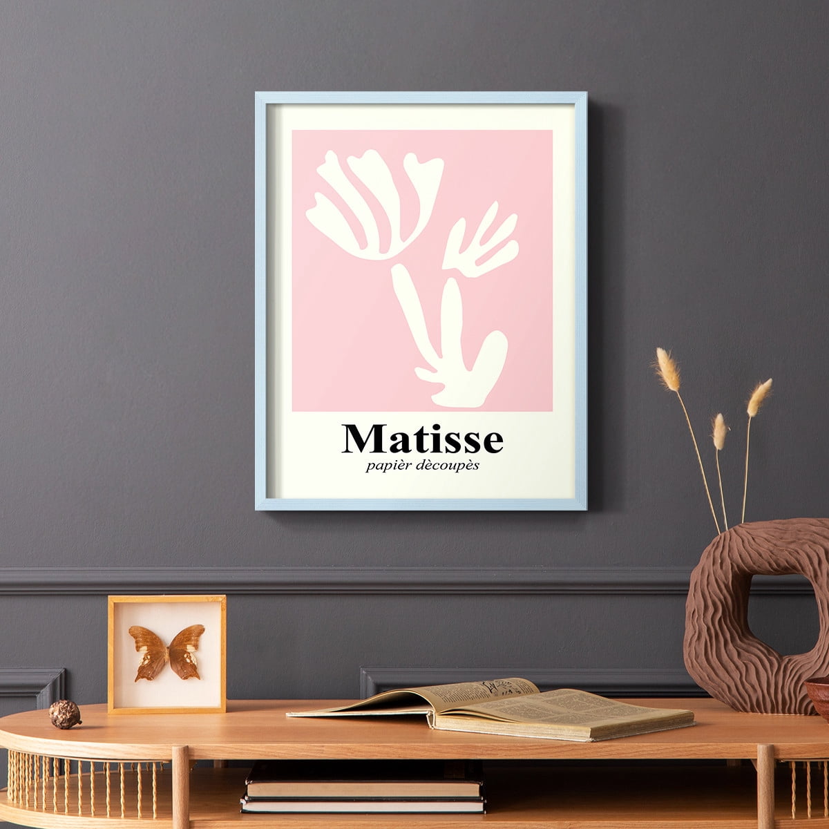 Matisse CCCLIV in Blue Solid Wood 22 x 28 Framed Print