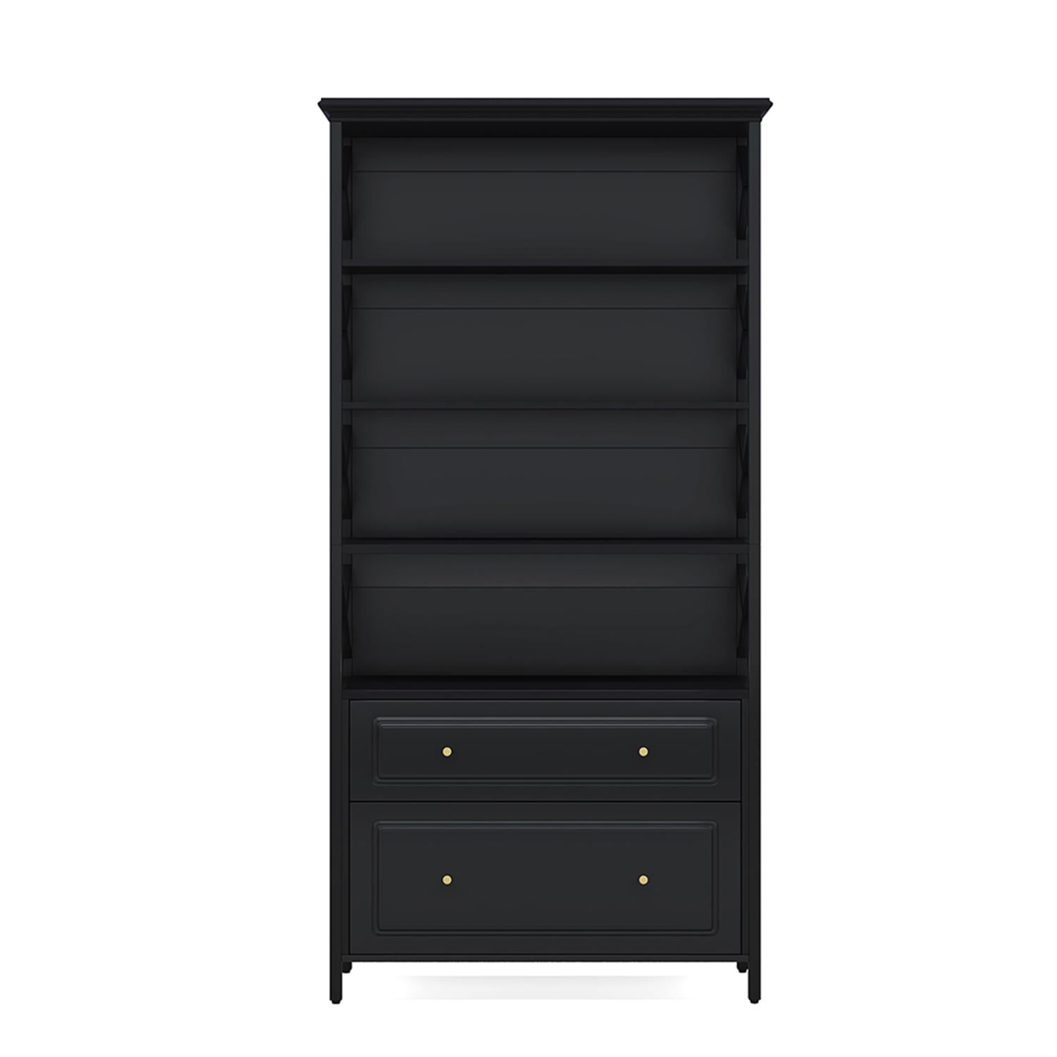 Demi Bonn 2-Drawer File Cabinet, Wood Vertical Filing Cabinet for Home Office, Printer Stand, for A4, Letter-Size Documents, Storage Cabinet for Home Office, Black