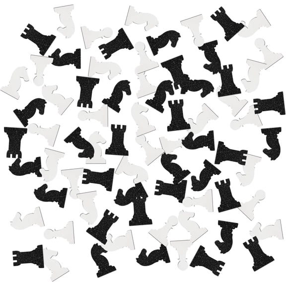 International Chess Confetti Glitter, Baby Shower Table Confetti, Birthday, Chess Game Paper Scatter Confetti, Chess Enthusiasts Table Decorations Confetti, 120pcs