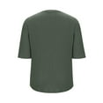 thumbnail image 4 of Fnooota Women's Plus Size T-shirts, Loose Fit Knitted Casual Short Sleeve Summer Tops Army Green Size XL, 4 of 4
