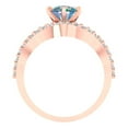 thumbnail image 4 of Clara Pucci 18K Rose Gold Round Cut 1Ct Synthetic Blue Moissanite Engagement Ring + Matching Band - Luxury Box Included, 4 of 7