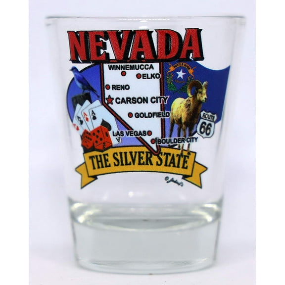 Nevada State Elements Map shot glass