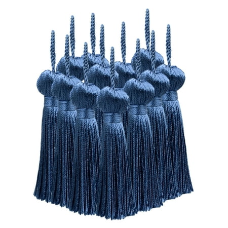 3" (7.5cm) Small Bell Tassel | Craft Tassel # BT3,, French Blue #M45 (Medium Dusty Blue) Set of 12