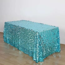 Efavormart 90X156" Turquoise Premium Big Payette Sparkly SEQUIN Rectangle Tablecloth For Wedding Party Kitchen Dining Catering