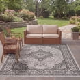thumbnail image 3 of SAFAVIEH Courtyard Desi Medallion Indoor/Outdoor Area Rug, Beige/Black, 8' x 11', 3 of 8