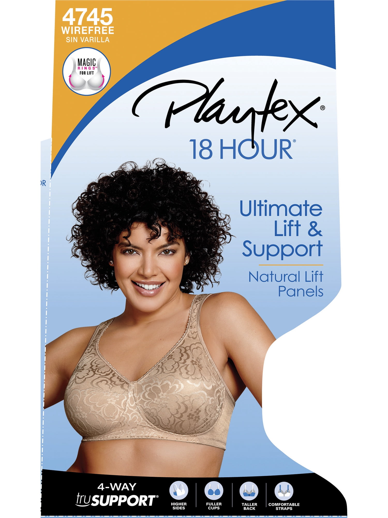 Playtex 18 Hour Ultimate Lift & Support Wireless Bra Nude 40DDD Women's 
