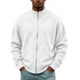 thumbnail image 6 of Mens Jacket Open Front Zip Up Jacket Casual Ribbed Stand Collar Chunky Coat Fall Winter Corduroy Sweaters Long Sleeve Jackets Daily Wear, 6 of 6
