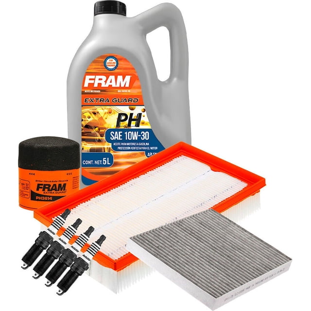 Kit De Afinación Con Aceite 10W30 Mineral, Bujías Platino, Filtro De Aire, Filtro De Aceite Y Filtro De Cabina 8 Piezas Compatible con Mazda 6 L4 2.5L DE 2009 A 2013