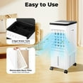 thumbnail image 3 of Fixartoo 70W Evaporative Movable Cooler Fan, Portable  Air Cooler w/ 10L Water Tank,3 Wind Speeds, 8h Timer Remote Control for Indoor Home Office Bedroom, 3 of 11