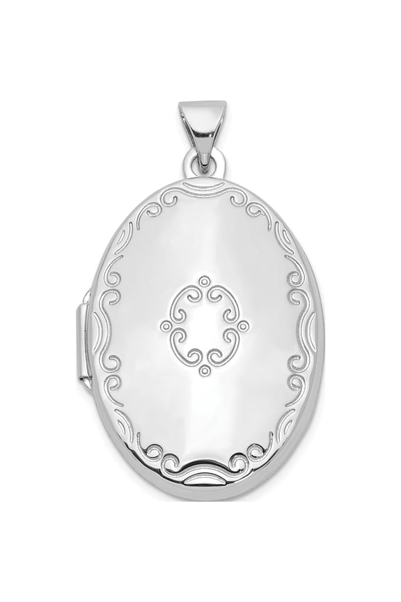 Sterling Silver 29mm Fancy Oval Family Locket (33.4 X 19.6) Made In China qls947