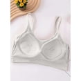 thumbnail image 3 of Spencer Women's Pullover Comfort Bralette, Sizes M-XL, Cami Bras U-Neck Padded Seamless Straps Bralette for Women, White, 3 of 10