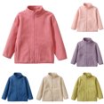 thumbnail image 2 of Zecgelong Children's Fleece Jacket Solid Color Stand Up Collar Zipper Shirt For Autumn And Winter Children's School Warm, 2 of 5