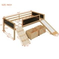 thumbnail image 2 of Harper & Bright Designs Twin Size Loft Bed with Two Storage Boxes, Multi-Functional Wood Loft Bed with Climbing Frame Slide and Guardrails, Natural, 2 of 17