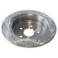thumbnail image 4 of For 2005 2006 Toyota Corolla Silver Rear Drilled Slotted Brake Rotor Pair, 4 of 5