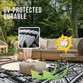 thumbnail image 3 of Smiry Waterproof Outdoor Rug, Reversible Outdoor Plastic Straw Rug, Lightweight Patio Rug For Indoor/Outdoor, 9' x 12' outdoor area rug, Black & White, 3 of 7