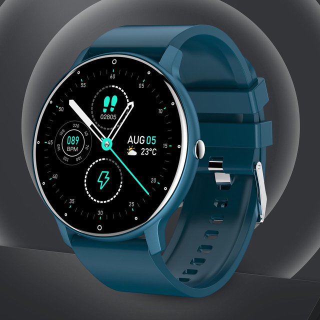 Reloj inteligente Reloj inteligente Pantalla táctil de 1,28 pulgadas Podómetro Modos deportivos múltiples de salud Reloj deportivo Azul Hugo Reloj inteligente