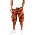 thumbnail image 6 of Homeyce Men's Long Cargo Shorts Below Knee Elastic Waist Shorts Long Capri Below the Knee Big and Tall Cargo Shorts with Multi-Pockets Running Joggers Outdoor Casual Half Pants,Red XL, 6 of 6
