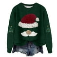 thumbnail image 2 of BODOAO Christmas Sweater for Women Cute Santa Xmas Sweatshirts Novelty Funny Long Sleeve Creweck Knit Sweaters Knitted Pullover Funny Graphic Fall Casual Loose Fit Tops 2025 Blackish Green L, 2 of 4