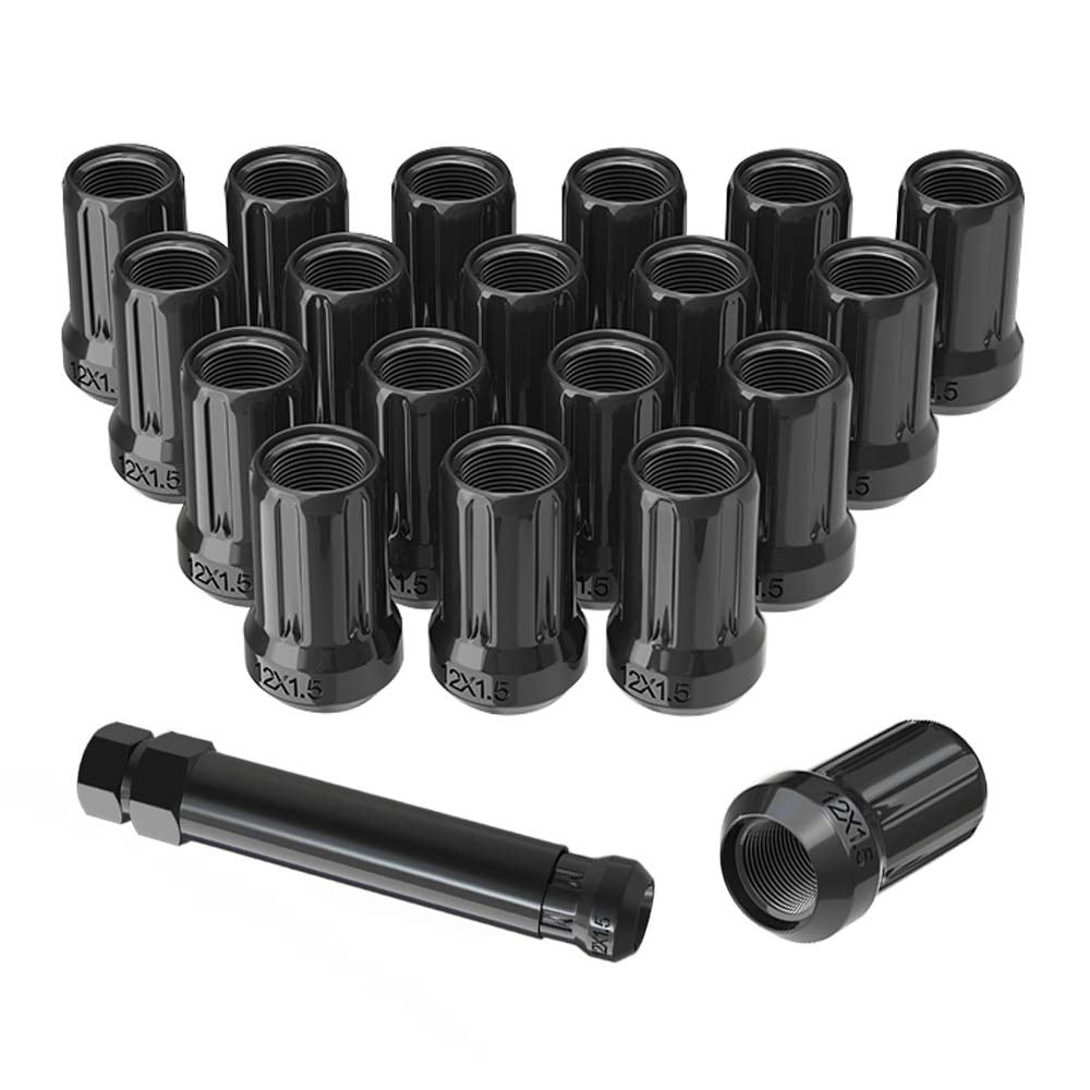 Yitamotor pcs Lug Nuts 12x1 5 Black Open End M12x1 5 Bulge Acorn Wheel Lug Nuts 1 3 Tall With 1 Key Walmart Com Walmart Com