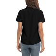 thumbnail image 6 of Womens Short Sleeve Button Down Shirts Official Collar Blouse Basic Simple Dress Shirt, S-5XL, 6 of 7