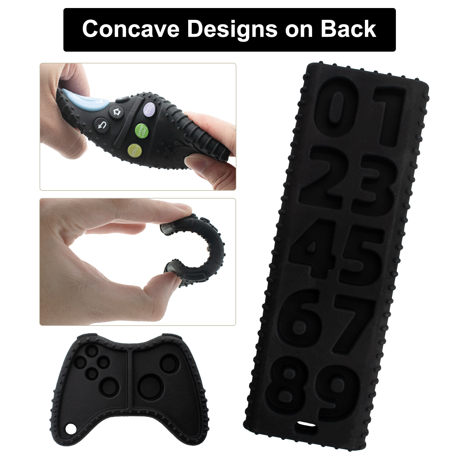 Oulastool Silicone Teething Toys, 2 Pack, Black photo 5