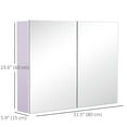 thumbnail image 2 of HOMCOM Bathroom Mirror Cabinet, Wall-Mounted Storage Organizer with Double Doors, Adjustable Shelf, Light Lilac, 2 of 7