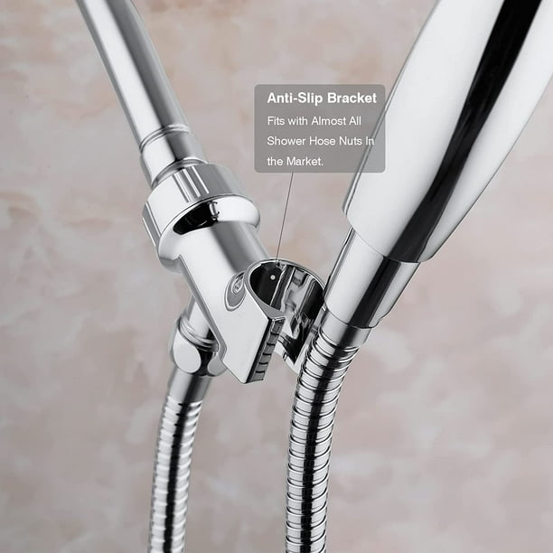 Universal Shower Head Holder for Handheld Shower Heads, Adjustable Shower  Arm Mounting Bracket with Brass Swivel Ball, Shower Head Connector - Chrome  