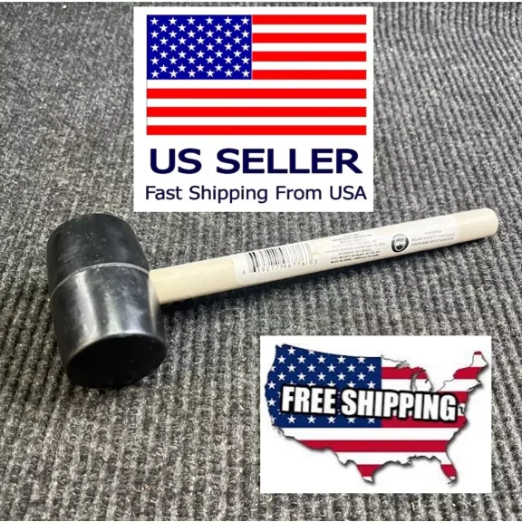 New Rubber Mallet 12 Oz Head Diameter 1-7/8 Wood Handle Hammer Tool Pound