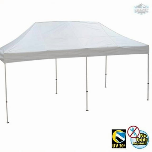 King Canopy  White 10x20 ft. Instant Pop Up Tuff Tent with White Cover