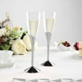 thumbnail image 2 of Efavormart 6 Pack - 5 oz - Plastic Champagne Flutes Disposable - Silver - Colored Detachable Base for Weddings, Birthdays, Parties, Receptions, Banquets, Baby Showers, Drinkware, Events, 2 of 6